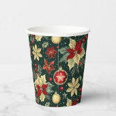 Weihnachts-Thema Poinsettia Muster Pappbecher (Rechts)