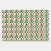 Weihnachts-Thema Rot-Grün-Paw-Druckmuster Geschenkpapier Set (Vorderseite)
