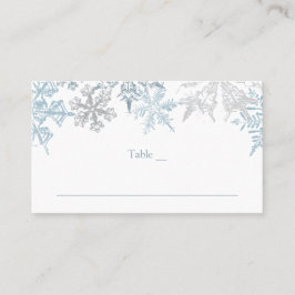 Weihnachts Thema Silver Blue Snowflakes Hochzeit Platzkarte