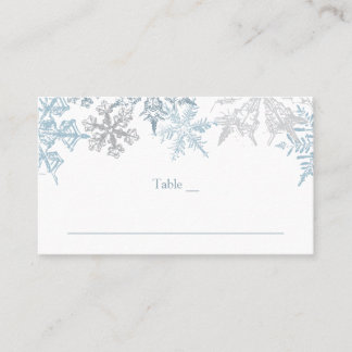 Weihnachts Thema Silver Blue Snowflakes Hochzeit Platzkarte