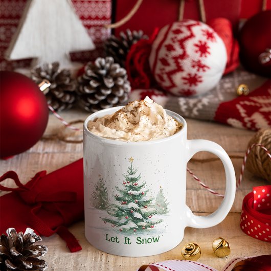 Weihnachts Thema Weihnachtsbaum Let It Snow Kaffeetasse