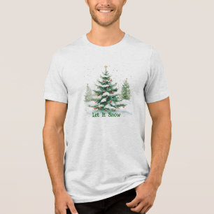 Weihnachts Thema Weihnachtsbaum Let It Snow Tri-Blend Shirt