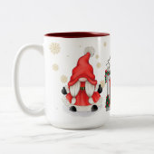 Weihnachts-Thema Weihnachtsgenom Zweifarbige Tasse (Links)