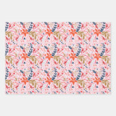 Weihnachts-Thema Wrapping Papier Blätter pink (Vorderseite 2)