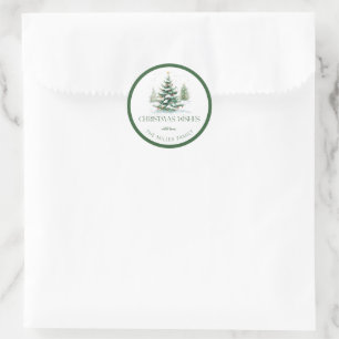 Weihnachts-Thema wünscht Retro-Typografie Runder Aufkleber