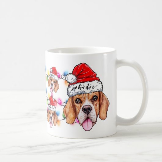 Weihnachts Themed Beagle Haustier Hund Lover Weihn Kaffeetasse (Rechts)
