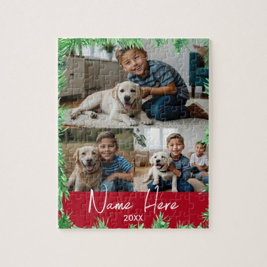 Weihnachts-Themed Fun Pet Foto Collage Puzzle (Vertikal)