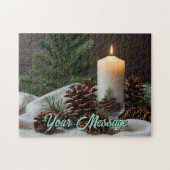 Weihnachts-Themed Kerze und Pinecone Puzzle (Horizontal)