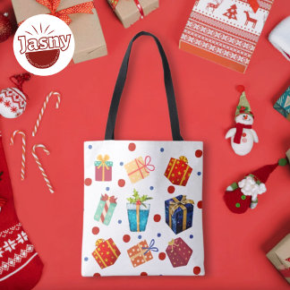 Weihnachts Themed Polka Punkte und Geschenke Tasche