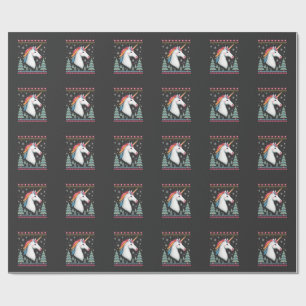 Weihnachts-Themen gestricktes Einhorn Einhörner T- Geschenkpapier