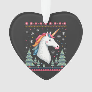 Weihnachts-Themen gestricktes Einhorn Einhörner T- Ornament