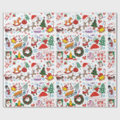 Weihnachts-Themenbild mit dem Weihnachtsmann und s Geschenkpapier (Flach)