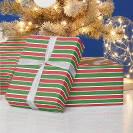 Weihnachts Themenmuster Rot und Grün Streifen Geschenkpapier