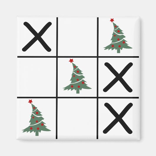 Weihnachts-Tic-Tac-Toe Magnet (Vorne)