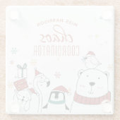 Weihnachts-Tiere Chaos-Koordinator Personalisiert Glasuntersetzer (Rückseite)