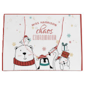Weihnachts-Tiere Chaos-Koordinator Personalisiert Große Geschenktüte (Vorderseite)