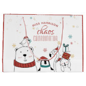 Weihnachts-Tiere Chaos-Koordinator Personalisiert Große Geschenktüte (Rückseite)