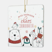 Weihnachts-Tiere Chaos-Koordinator Personalisiert Keramikornament (Links)