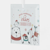 Weihnachts-Tiere Chaos-Koordinator Personalisiert Ornament Aus Glas (Vorderseite links)
