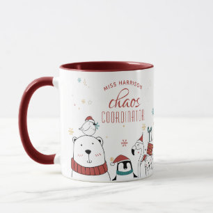 Weihnachts-Tiere Chaos-Koordinator Personalisiert Tasse