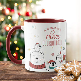 Weihnachts-Tiere Chaos-Koordinator Personalisiert Tasse
