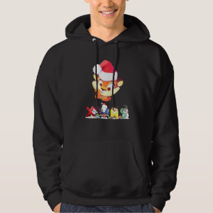Weihnachts-Tiger-Gesicht-Baum-Schnee-Pyjama-Xmas-2 Hoodie