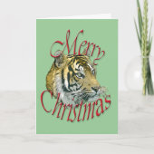 Weihnachts-Tiger-Grußkarte Feiertagskarte (Vorderseite)