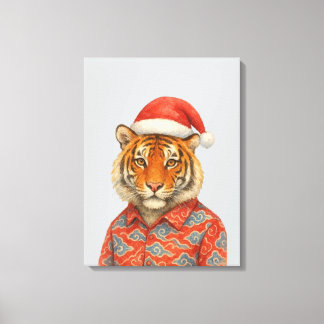 Weihnachts-Tiger Indie Leinwanddruck
