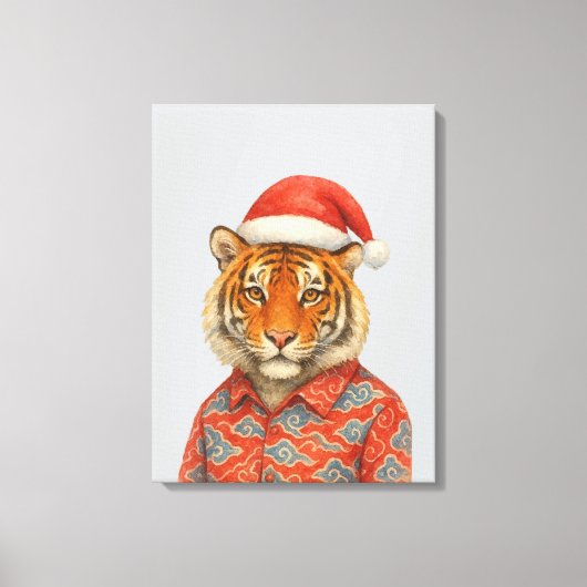 Weihnachts-Tiger Indie Leinwanddruck (Vorderseite)