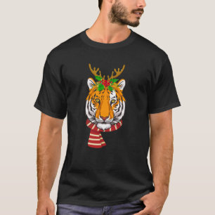 Weihnachts-Tiger-Katze Santa Clause Rentier Xmas T T-Shirt
