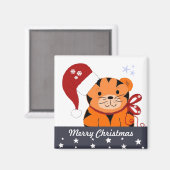 Weihnachts-Tiger Magnet (Vorderseite/Rückseite)