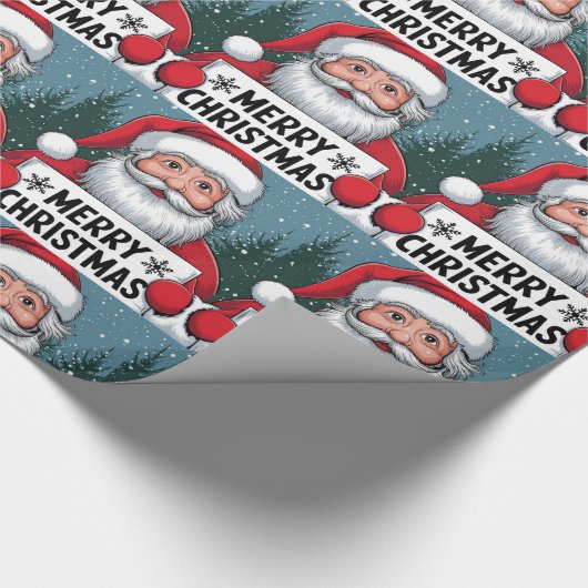 Weihnachts-Tiger mit Weihnachtsbaum Geschenkpapier (Ecke)