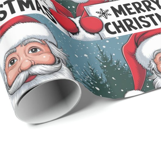 Weihnachts-Tiger mit Weihnachtsbaum Geschenkpapier (Rolleneckpunkt)