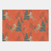 Weihnachts-Tiger mit Weihnachtsbaum Geschenkpapier Set (Vorderseite 3)
