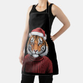 Weihnachts-Tiger-Santa-Hut-Pulli Winter Xmas Schürze (InSitu)