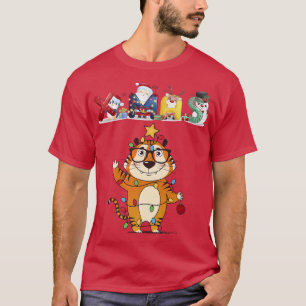 Weihnachts-Tiger-Tree Snow T Pajama Xmas 2021 T-Shirt