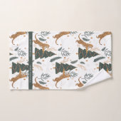 Weihnachts-Tiger und Baummuster Badhandtuch Set (Handtuch)