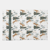 Weihnachts-Tiger und Baummuster Geschirrtuch (Horizontal)