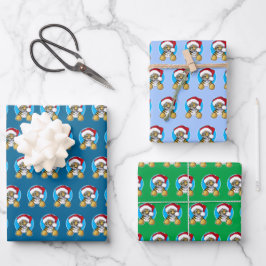 Weihnachts-Tiger-Wrapping Paper Set 3 Blätter