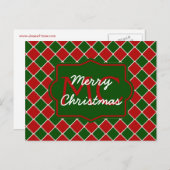 Weihnachts-Tiles Personalisierte Postkarte (Vorne/Hinten)