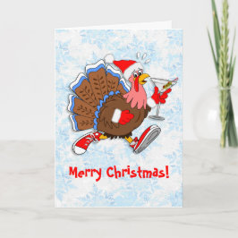 Weihnachts Tipsy Türkei (Martini) Feiertagskarte