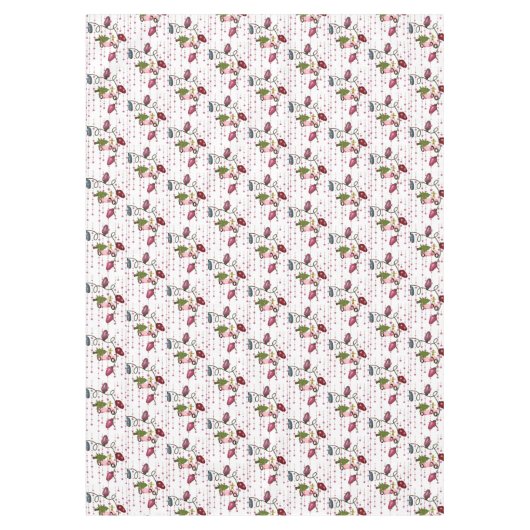 Weihnachts-Tischdecken, rosa Autoelf, Lichter Tischdecke (Vorderseite)