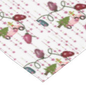 Weihnachts-Tischdecken, rosa Autoelf, Lichter Tischdecke (Schrägansicht)