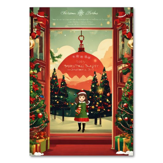 Weihnachts-Tischkarte Tischnummer (Rückseite)