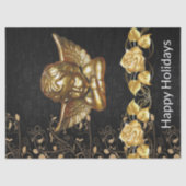Weihnachts-Tissue Happy Holidays Gold Engel Seidenpapier (Vorderseite)