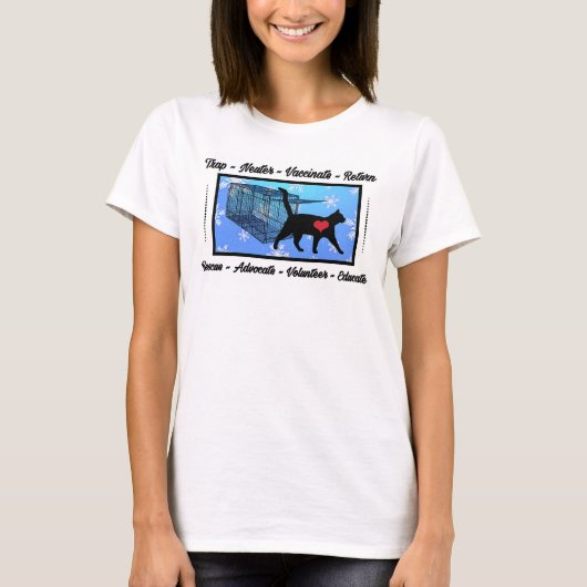 Weihnachts TNR Cat Rescue Trap Neuter Holiday T-Shirt (Vorderseite)