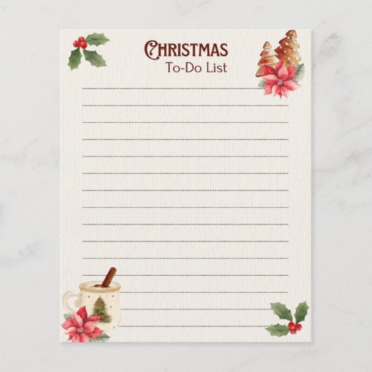 Weihnachts-To-Do-Liste Notizblock (Vorderseite)