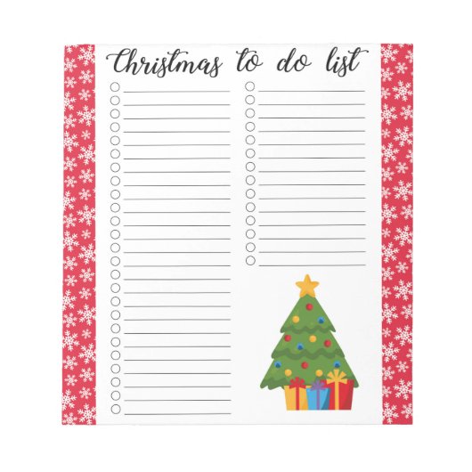 Weihnachts-To-Do-Liste Notizblock (Vorderseite)