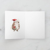 Weihnachts-Tochter Igel Santa  Karte (Innenseite)