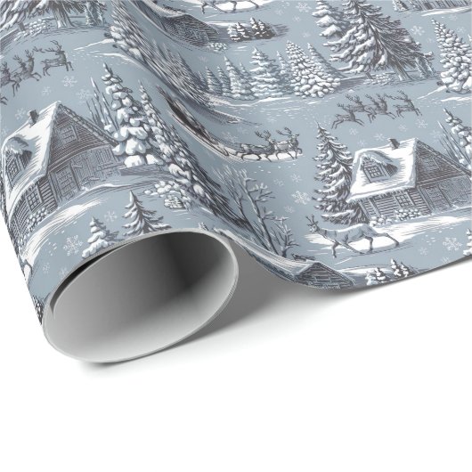 Weihnachts-Toile Geschenkpapier (Rolleneckpunkt)